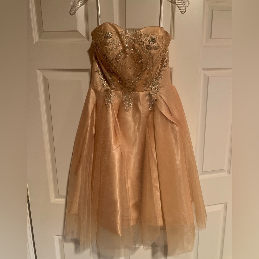 Formal Dress with Tulle, Satin and Crystals